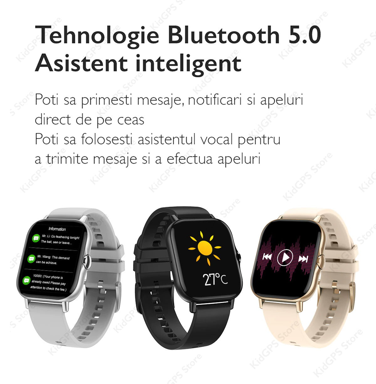 Ceas smartwatch femei TechON DT94 Plus+, Auriu Ceas smartwatch femei TechON DT94 Plus+, Auriu